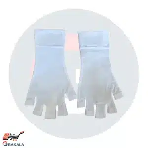 دستکش نخی نیمه انگشتی رنگ سفید