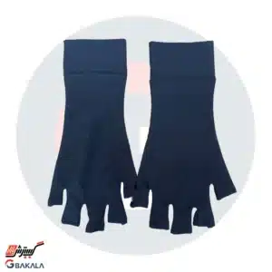 دستکش نخی نیمه انگشتی رنگ مشکی
