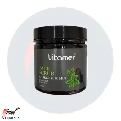 ماسک اسکراب نرم کننده صورت زغال نعنایی ویتامر 400 گرمی